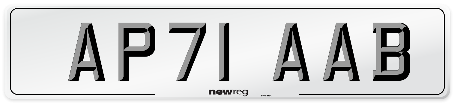 AP71 AAB Number Plate from New Reg